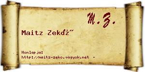 Maitz Zekő névjegykártya